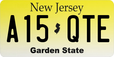 NJ license plate A15QTE