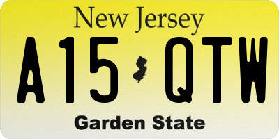 NJ license plate A15QTW