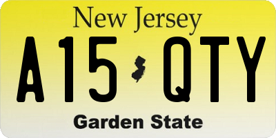 NJ license plate A15QTY