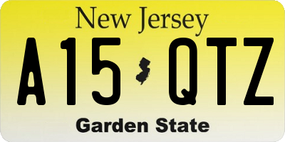 NJ license plate A15QTZ