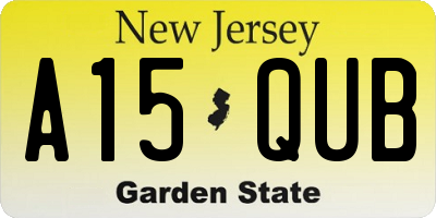 NJ license plate A15QUB