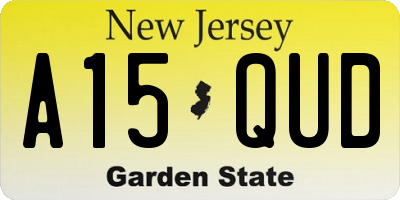 NJ license plate A15QUD