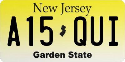 NJ license plate A15QUI