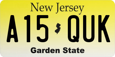 NJ license plate A15QUK