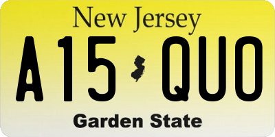 NJ license plate A15QUO