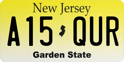 NJ license plate A15QUR