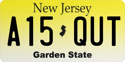 NJ license plate A15QUT