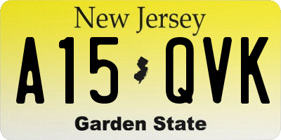 NJ license plate A15QVK