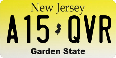 NJ license plate A15QVR