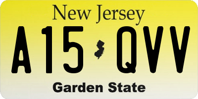 NJ license plate A15QVV