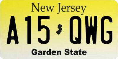 NJ license plate A15QWG