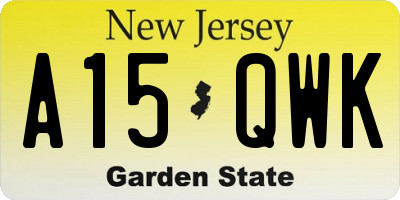 NJ license plate A15QWK