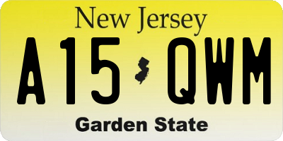 NJ license plate A15QWM