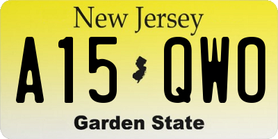 NJ license plate A15QWO
