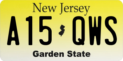 NJ license plate A15QWS