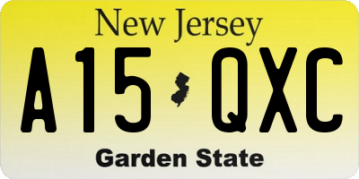 NJ license plate A15QXC