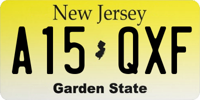 NJ license plate A15QXF
