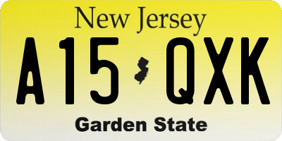NJ license plate A15QXK