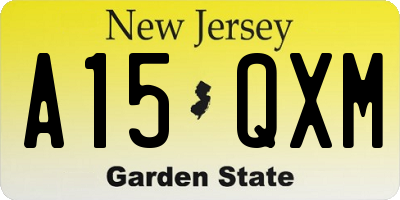 NJ license plate A15QXM