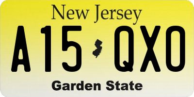 NJ license plate A15QXO