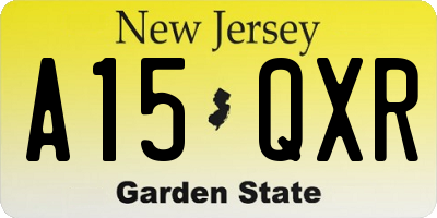 NJ license plate A15QXR