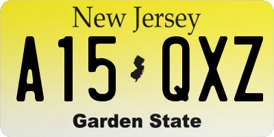 NJ license plate A15QXZ