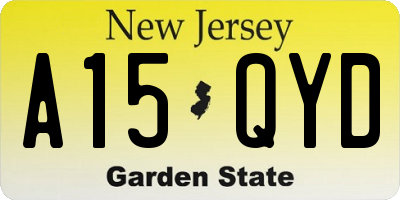 NJ license plate A15QYD