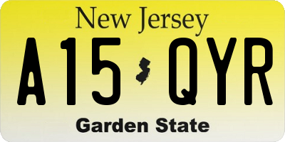 NJ license plate A15QYR