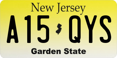 NJ license plate A15QYS
