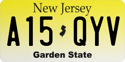 NJ license plate A15QYV