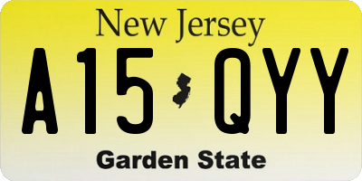 NJ license plate A15QYY