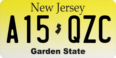 NJ license plate A15QZC