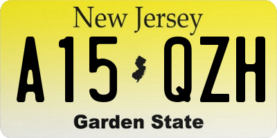 NJ license plate A15QZH