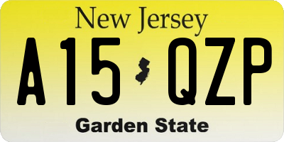 NJ license plate A15QZP