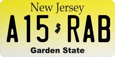 NJ license plate A15RAB