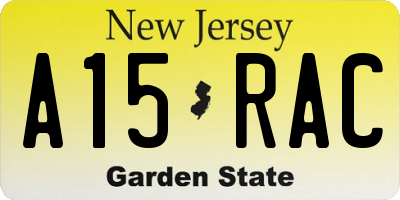 NJ license plate A15RAC
