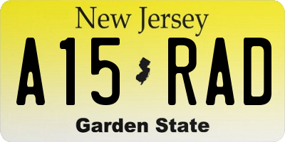 NJ license plate A15RAD