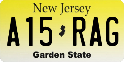 NJ license plate A15RAG