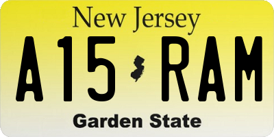NJ license plate A15RAM
