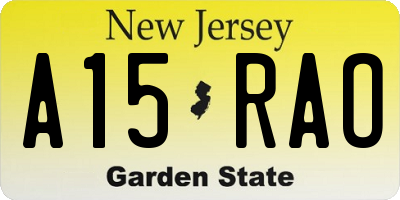 NJ license plate A15RAO