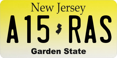 NJ license plate A15RAS