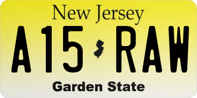 NJ license plate A15RAW