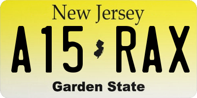NJ license plate A15RAX