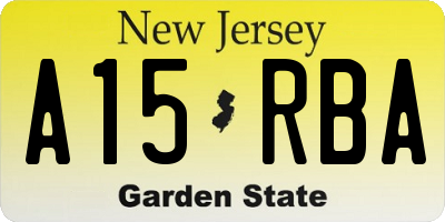 NJ license plate A15RBA