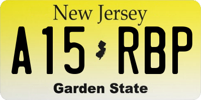 NJ license plate A15RBP