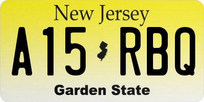 NJ license plate A15RBQ