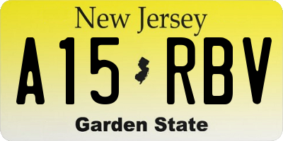 NJ license plate A15RBV