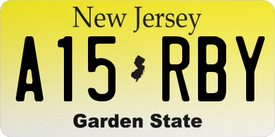 NJ license plate A15RBY