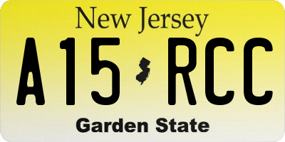 NJ license plate A15RCC