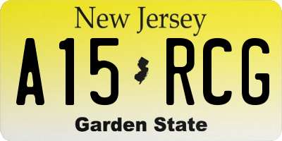 NJ license plate A15RCG